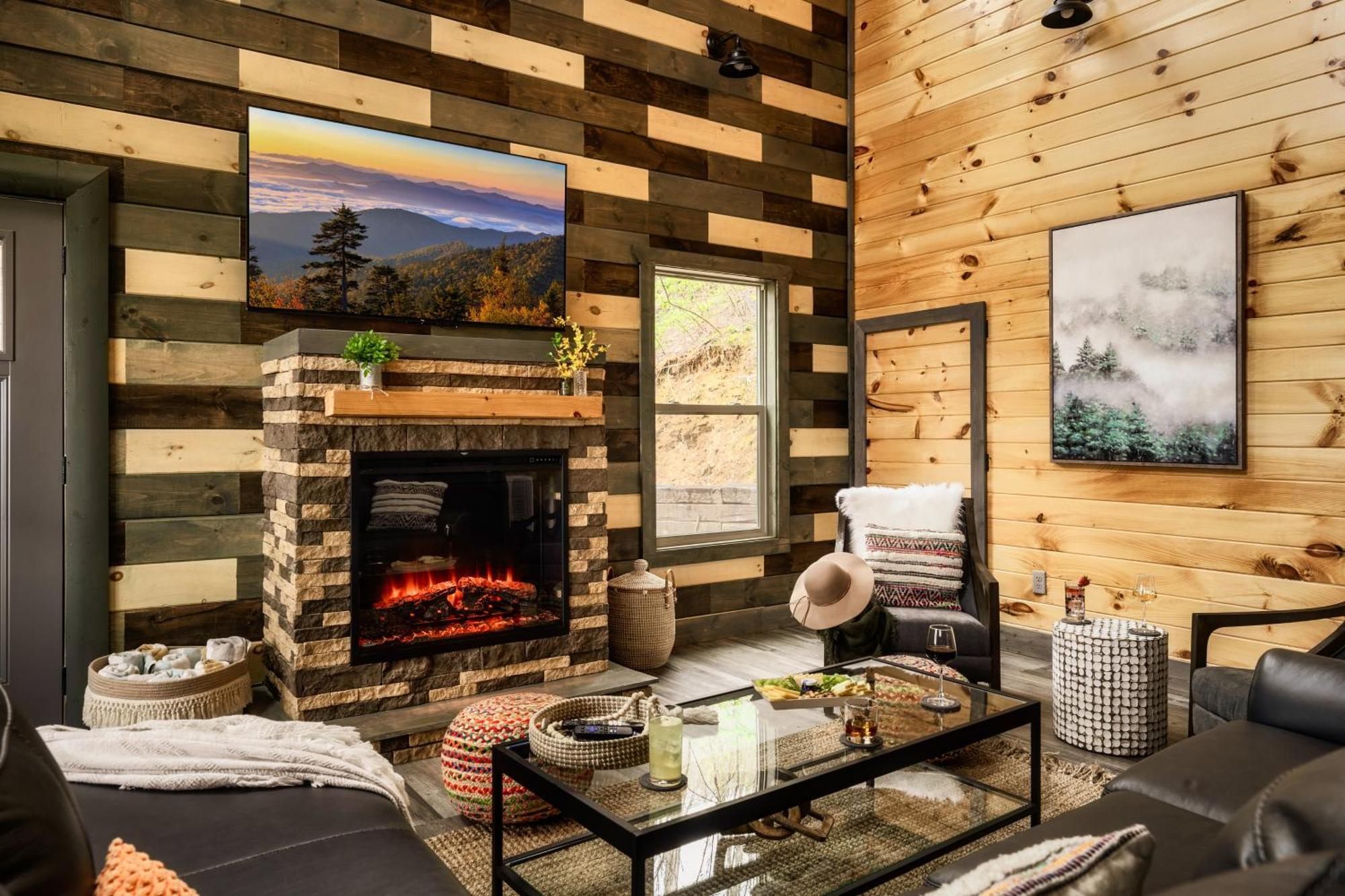 Mountainscape - Brand New Cabin W Views - Hottub - Firetable - Ps5 - Pooltable - 3 Pools Гетлинбург Екстериор снимка